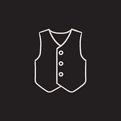 Image showing Waistcoat sketch icon.