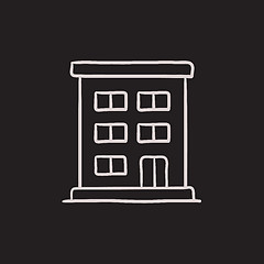 Image showing Residential building sketch icon.