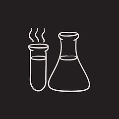 Image showing Laboratory equipment sketch icon.