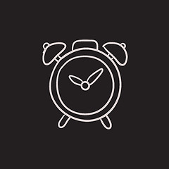 Image showing Alarm clock sketch icon.