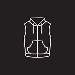 Image showing Vest down jacket sketch icon.