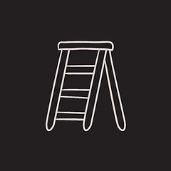 Image showing Stepladder sketch icon.