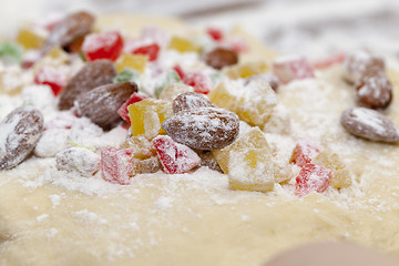 Image showing dough for the pie, close-up