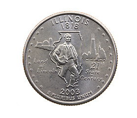 Image showing coin in a quarter of the US dollar