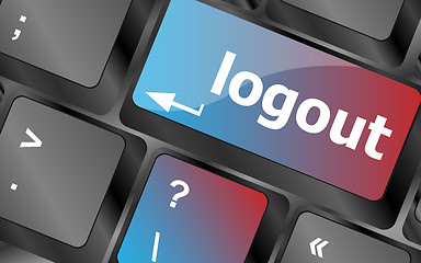 Image showing Computer keyboard key log out, business concept vector, keyboard keys, keyboard button