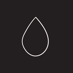 Image showing Water drop sketch icon.