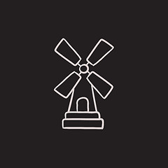 Image showing Windmill sketch icon.