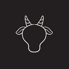 Image showing Cow head sketch icon.