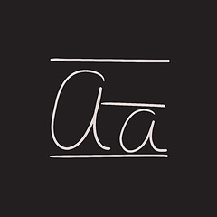 Image showing Cursive letter a sketch icon.