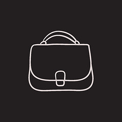 Image showing Female handbag sketch icon.