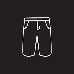 Image showing Male shorts sketch icon.