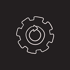 Image showing Gear wheel with arrow sketch icon.