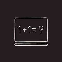 Image showing Maths example written on blackboard sketch icon.