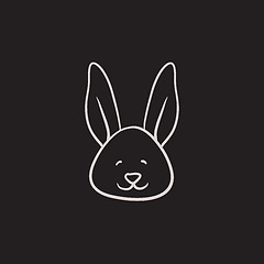 Image showing Easter bunny sketch icon.