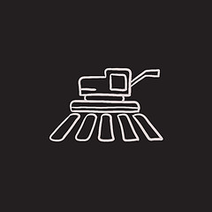 Image showing Combine harvester sketch icon.