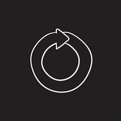 Image showing Circular arrow sketch icon.