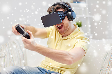 Image showing man in virtual reality headset with controller