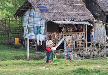 Image showing Traditional housing in the Rakhine State, environment