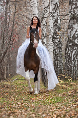 Image showing Young Woman And Horse