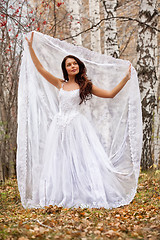 Image showing Young Bride In A Forest