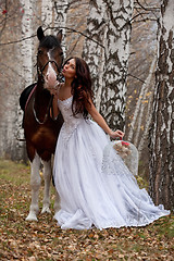 Image showing Young Woman And Horse