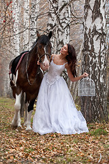 Image showing Young Woman And Horse