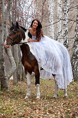 Image showing Young Woman And Horse