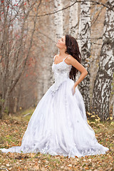 Image showing Young Bride In A Forest