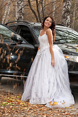 Image showing Young Bride In A Forest