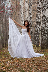 Image showing Young Bride In A Forest