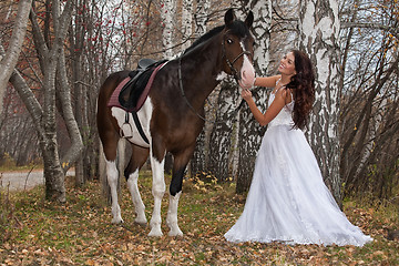 Image showing Young Woman And Horse