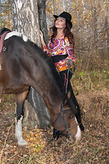 Image showing Young Woman And Horse