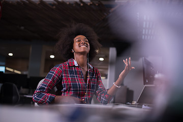 Image showing portrait of a young successful African-American woman in modern 