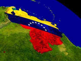 Image showing Venezuela with flag on Earth
