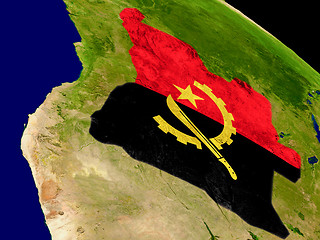 Image showing Angola with flag on Earth