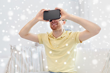 Image showing young man in virtual reality headset or 3d glasses