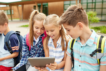 Image showing group of happy elementary school students talking