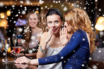 Image showing happy women with drinks at night club