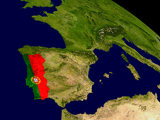 Image showing Portugal with flag on Earth