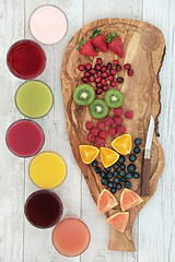 Image showing Fresh Fruit and Health Drinks