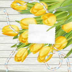 Image showing Paper card with tulips. EPS 10