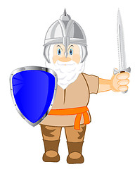 Image showing Medieval warrior with weapon