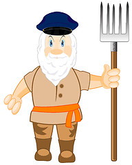 Image showing Man workman with pitchfork