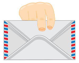 Image showing Envelope in hand of the person