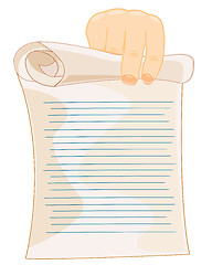 Image showing Slip of paper in hand