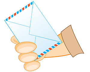 Image showing Postal envelope in hand