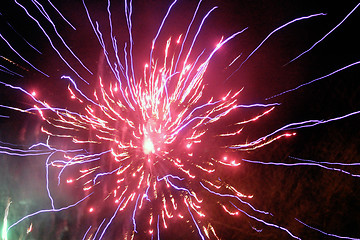 Image showing Fireworks light up the sky