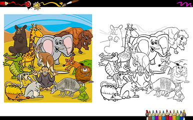 Image showing animals group for coloring