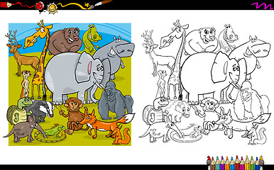 Image showing animal characters coloring book