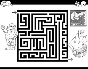 Image showing maze or labyrinth coloring page